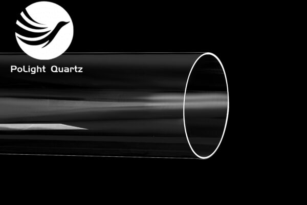 Large diameter clear quartz glass tube with open ends fire polished - Image 2