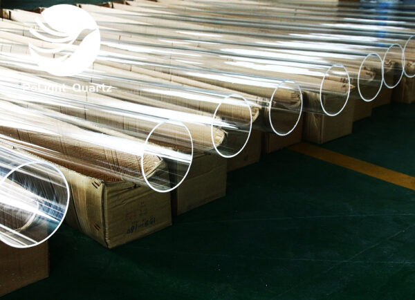 Large diameter clear quartz glass tube with open ends fire polished - Image 4